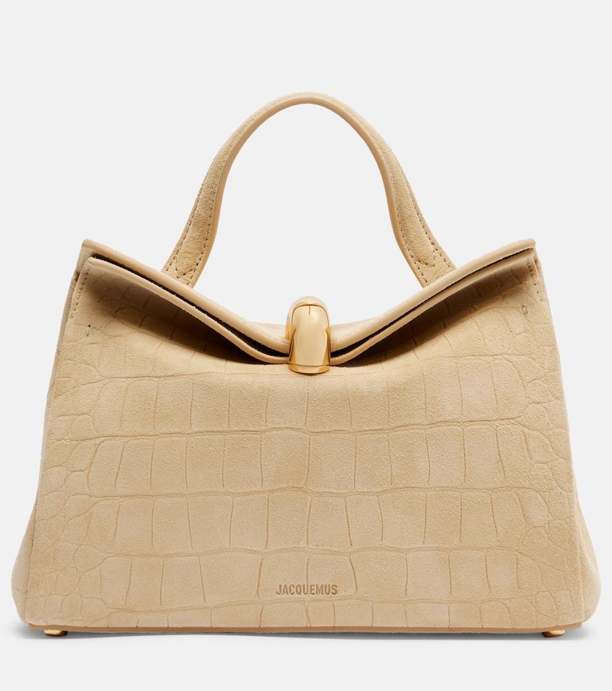 jacquemus valérie small suede top-handle bag