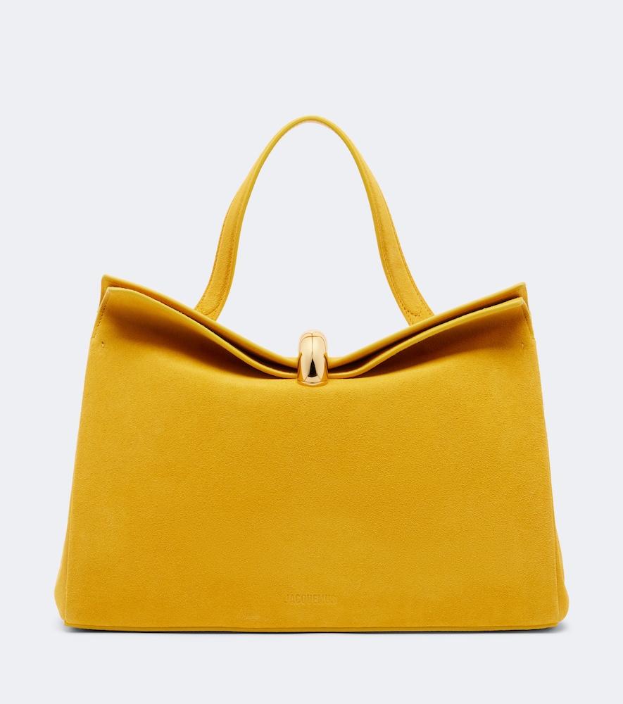 jacquemus valérie suede top-handle bag