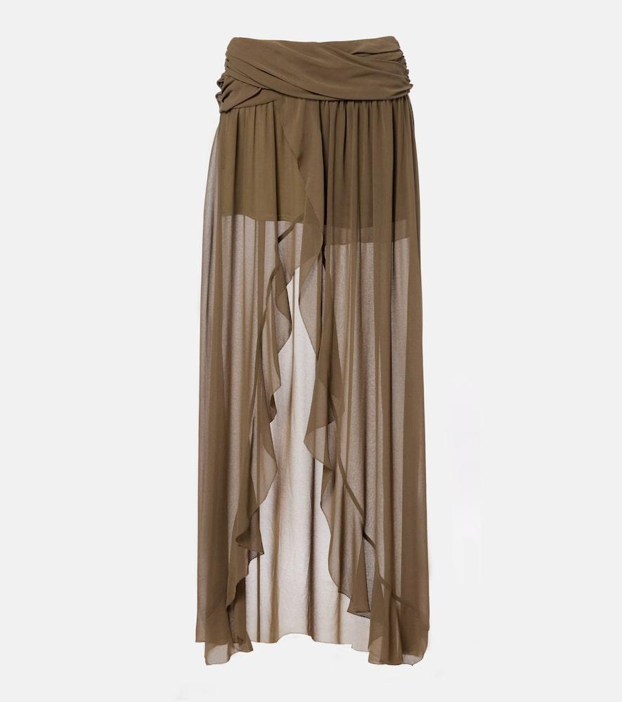 jacques wei asymmetric draped maxi skirt