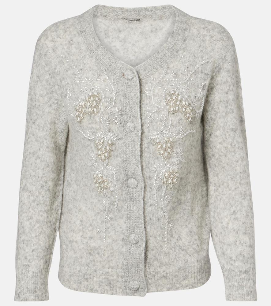 jacques wei beaded alpaca and wool-blend cardigan
