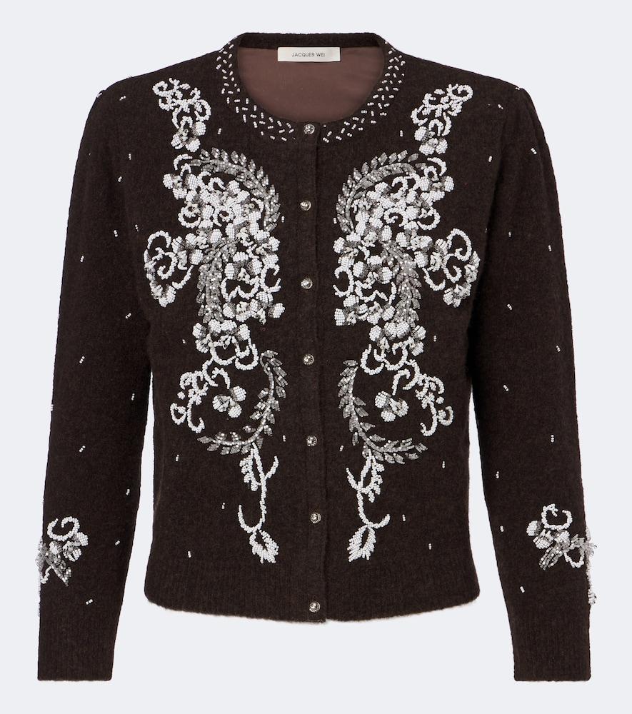 jacques wei beaded wool-blend cardigan
