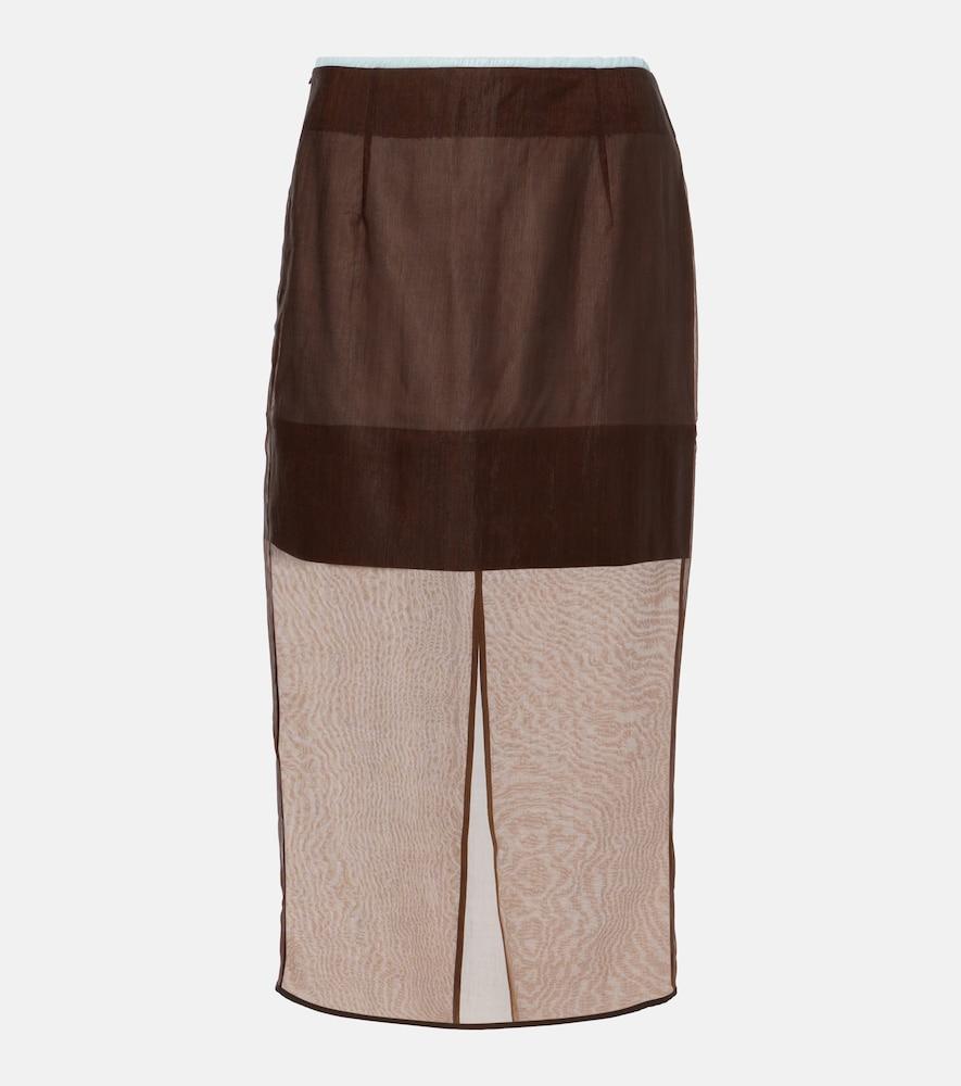 jacques wei chiffon midi skirt