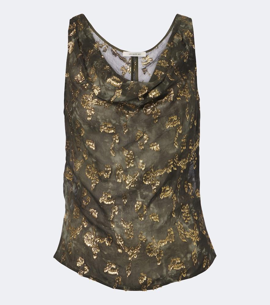 jacques wei embellished silk-blend top
