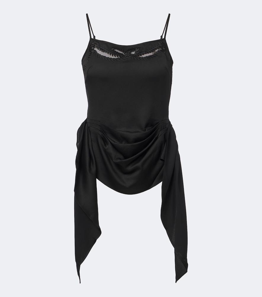 jacques wei embroidered draped satin camisole