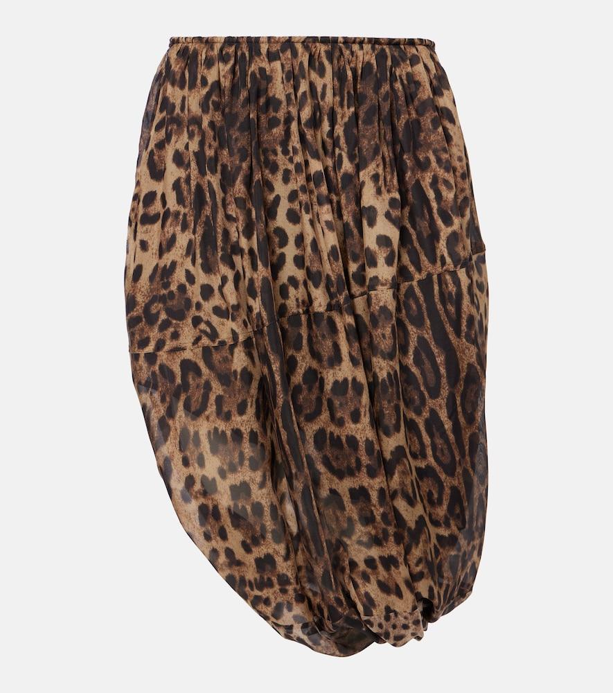 jacques wei leopard-print chiffon midi skirt