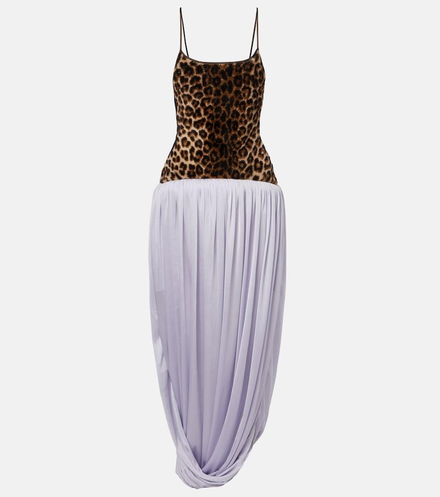 jacques wei leopard-print draped maxi dress