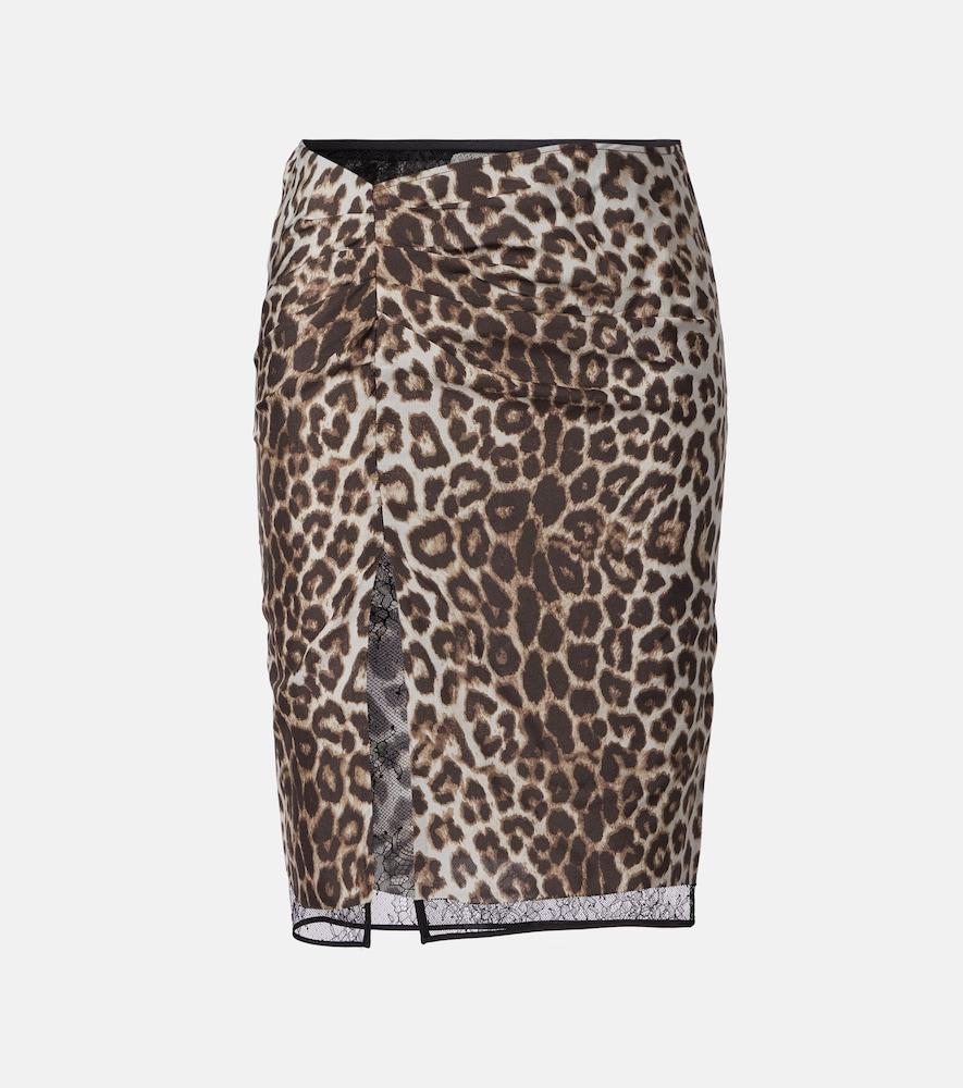 jacques wei leopard-print silk lace miniskirt