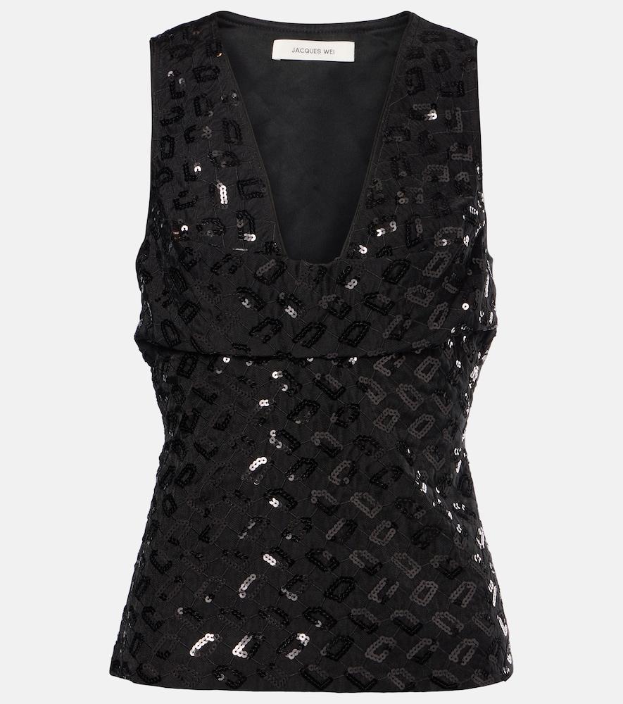 jacques wei open-knit top