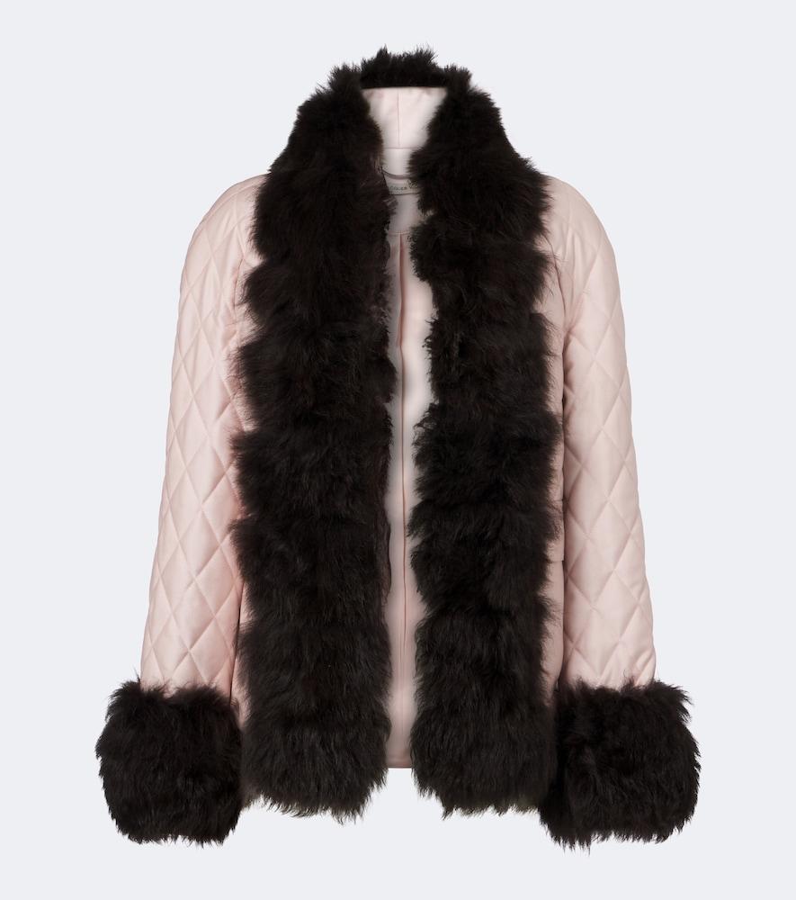 jacques wei quilted shearling-trimmed coat