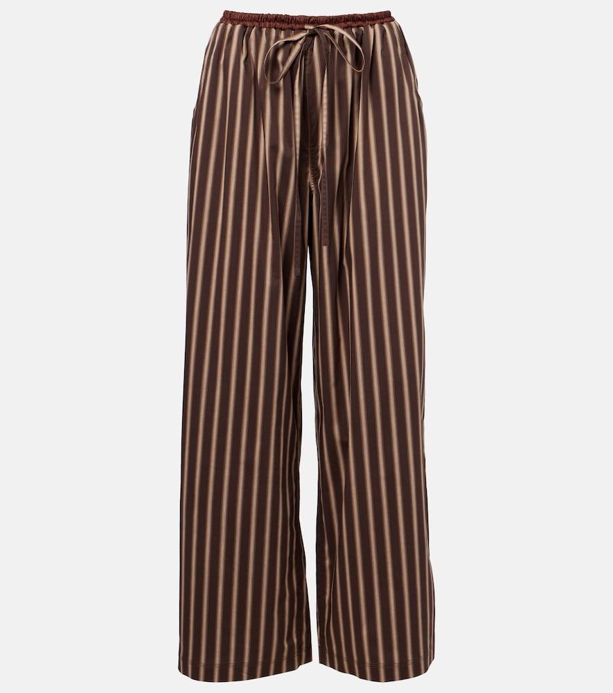 jacques wei striped cotton-blend wide-leg pants
