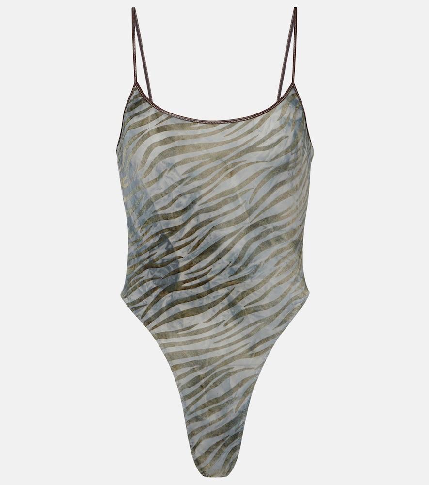 jacques wei zebra-print bodysuit
