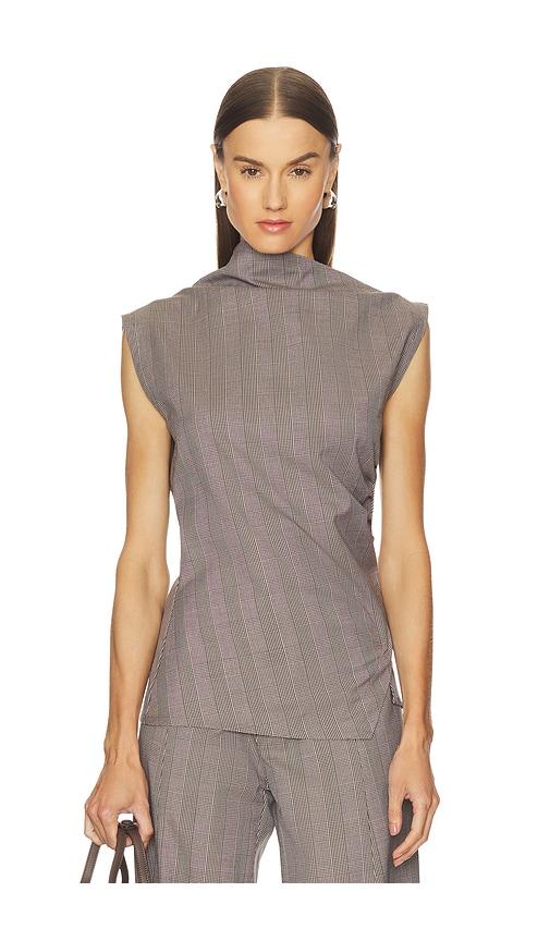 jade cropper asymmetric top in beige. - size 34 (also in 40)