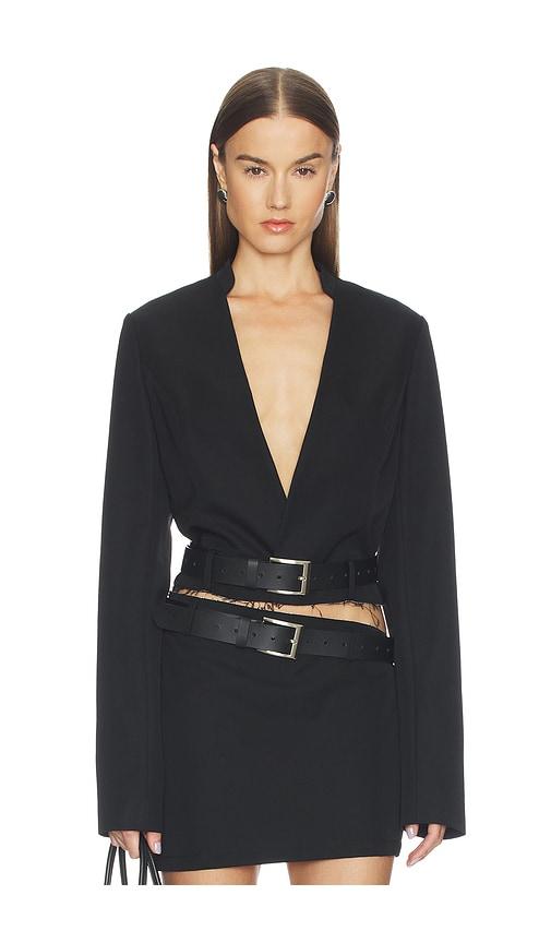 jade cropper cropped blazer in black. - size 34 (also in 36, 38, 40)