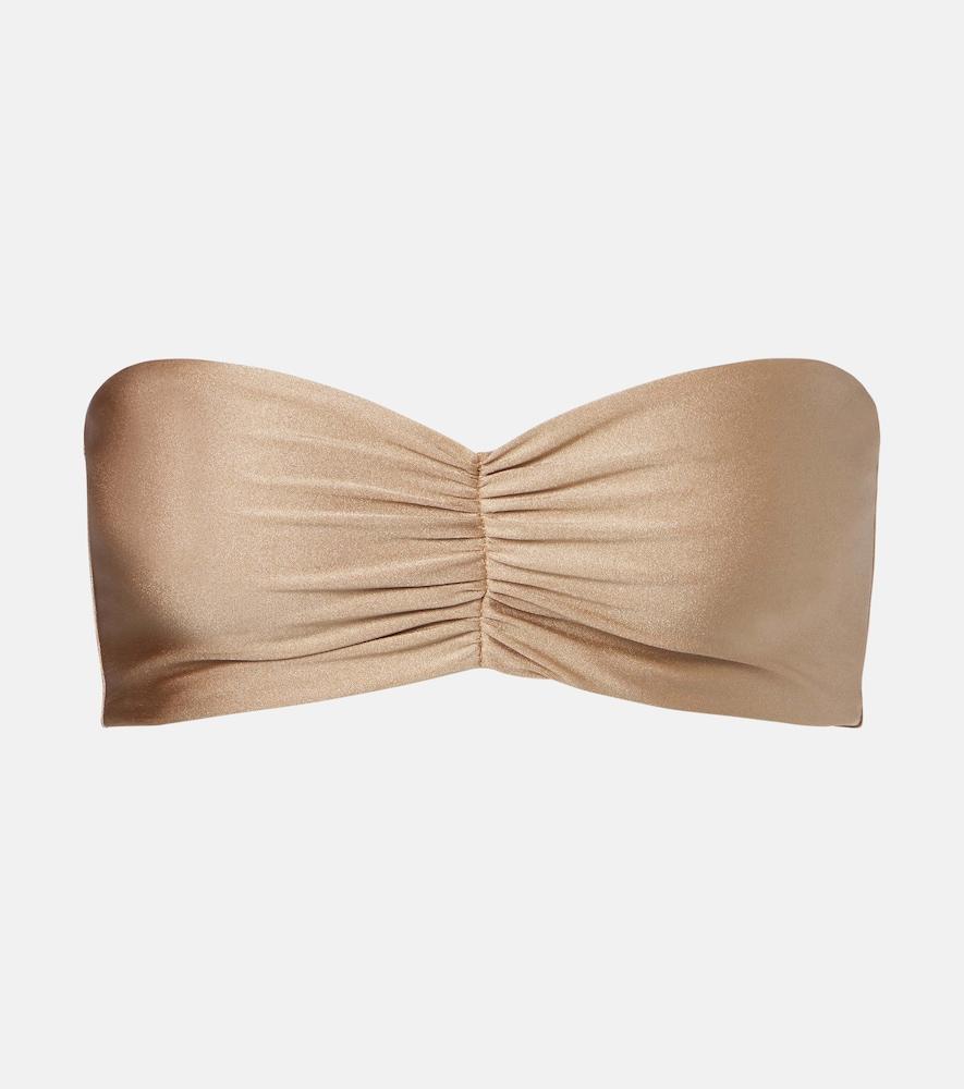 jade swim ava metallic-effect bandeau bikini top