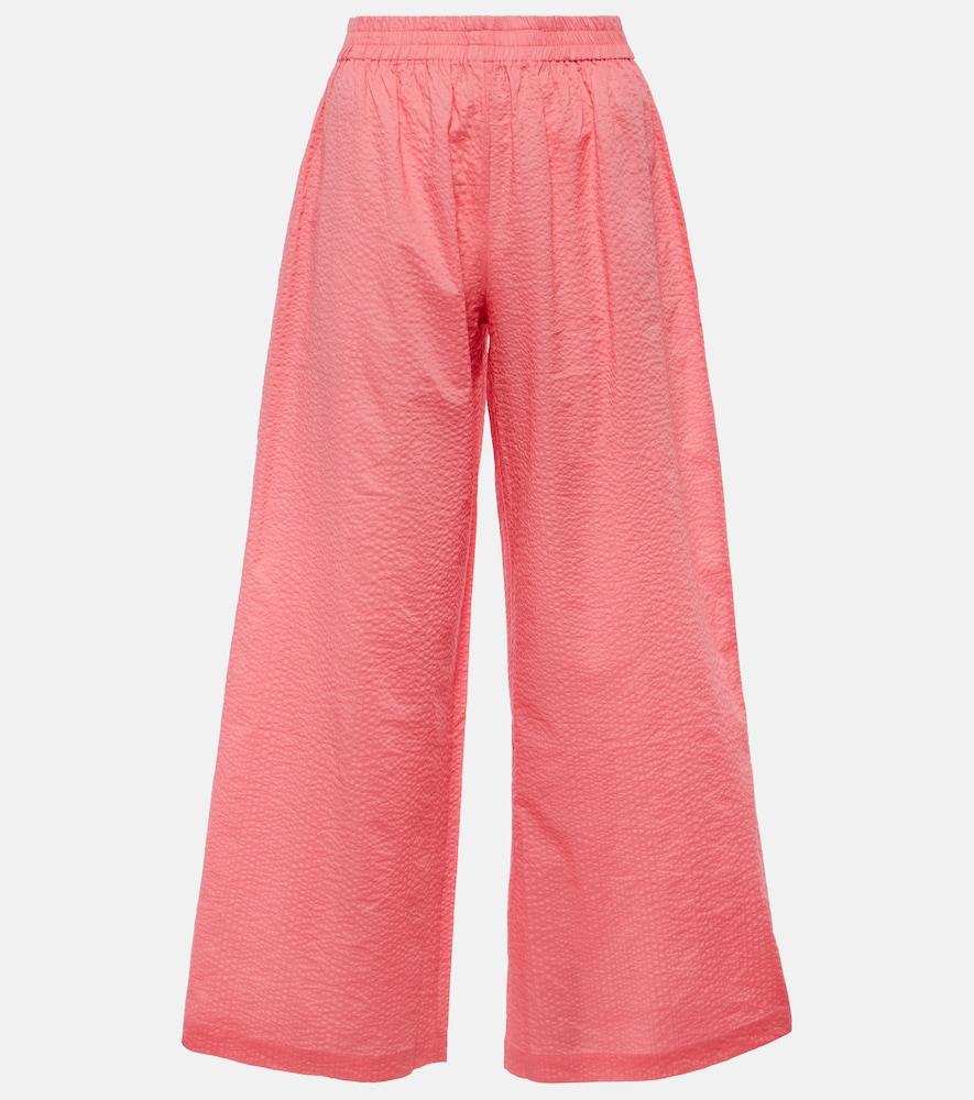 jade swim mika high-rise cotton wide-leg pants