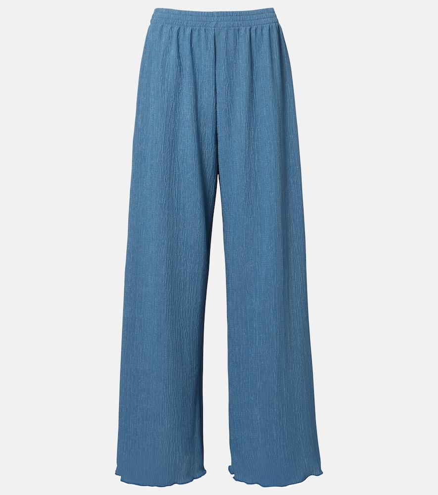 jade swim mika seersucker wide-leg pants