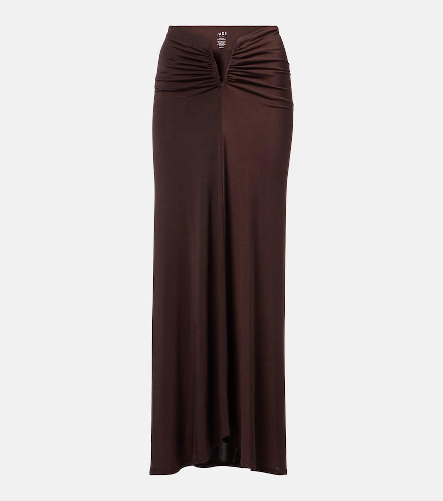 jade swim skyla ruched maxi skirt