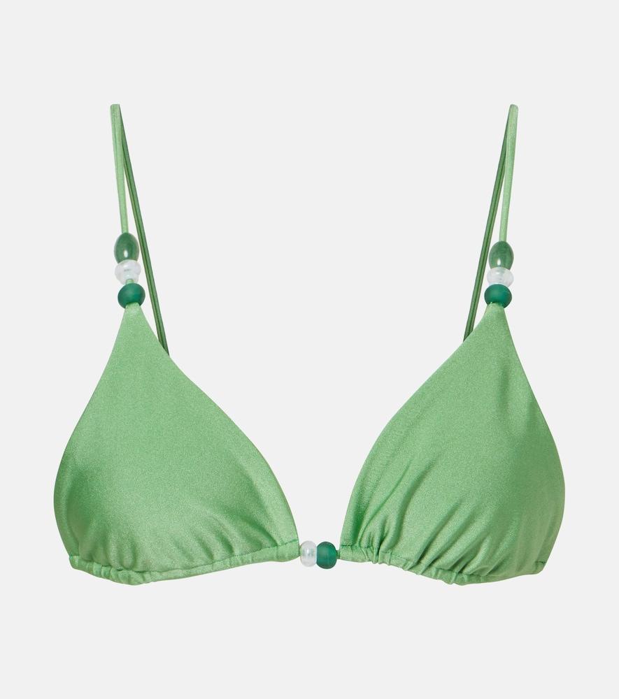jade swim via beaded triangle bikini top