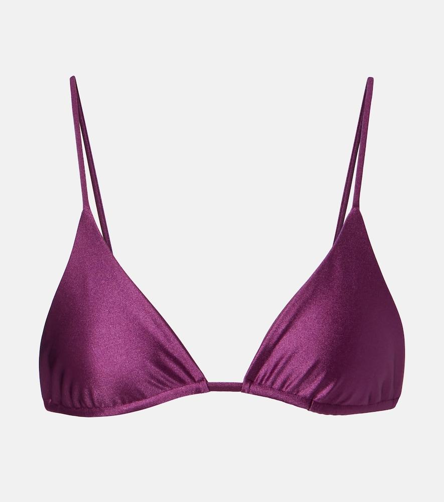 jade swim via metallic-effect bikini top