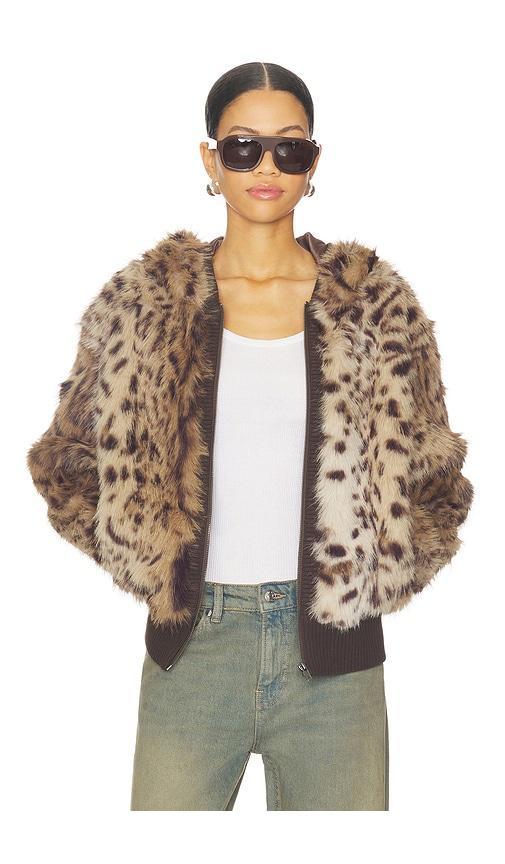 jaded london bear faux fur jacket in brown. - size m (also in s)