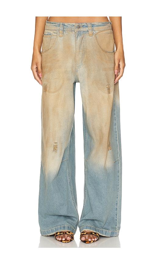 jaded london colossus wide leg jeans in denim-light. - size 24 (also in 25, 26, 28, 30, 32)