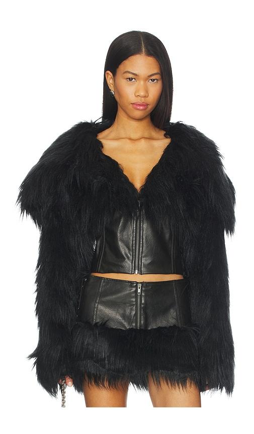 jaded london faux fur cropped jacket in black. - size m (also in s, xl)