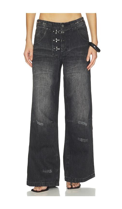 jaded london fireman clip colossus jeans in black. - size 24 (also in 25, 26, 28, 30, 32, 34)