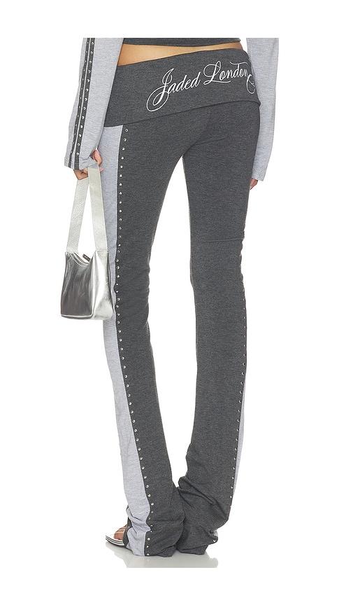 jaded london foldover studded trouser in grey. - size l (also in xs, s, m)