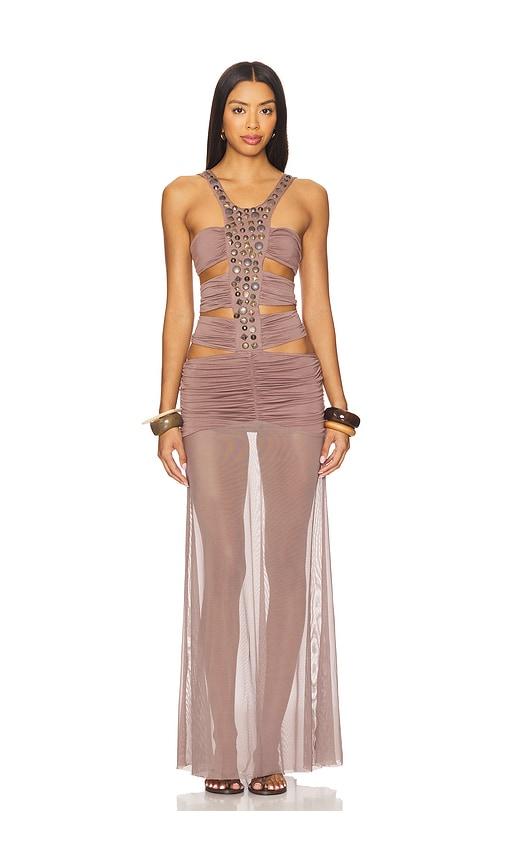 jaded london hadassa hand-beaded maxi dress in purple. - size 4 (also in 6, 8)
