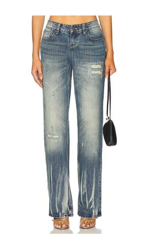 jaded london hunter straight leg in blue. - size 24 (also in 25)