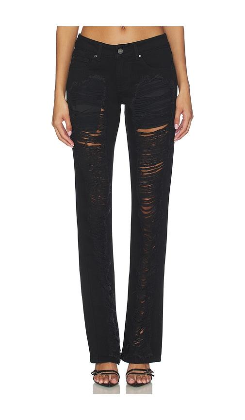 jaded london slashed jean in black. - size 24 (also in 32)