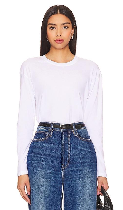 james perse long sleeve tee in white. - size 0/xs (also in 1/s, 2/m)