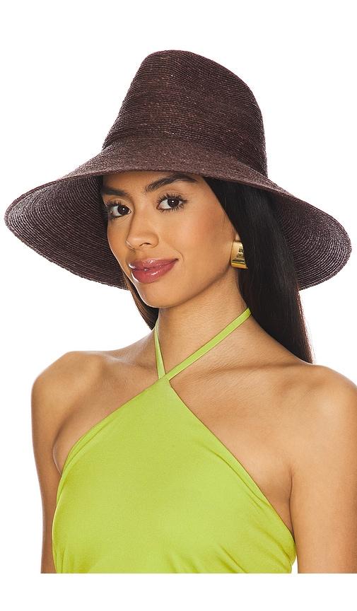 janessa leone colette hat in brown. - size l (also in s, m)