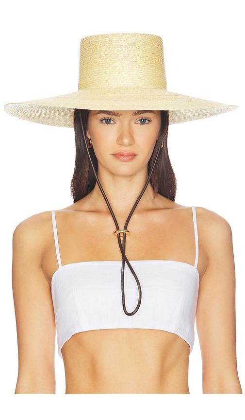 janessa leone roma wide brim hat in beige. - size m (also in s)