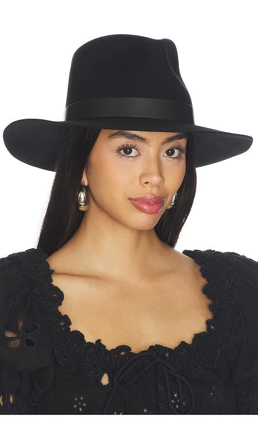 janessa leone ross fedora hat in black. - size l (also in s, m)