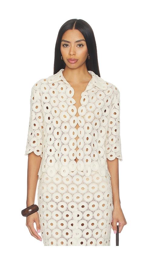 jbq braydon top in cream. - size l (also in xs, s, m)