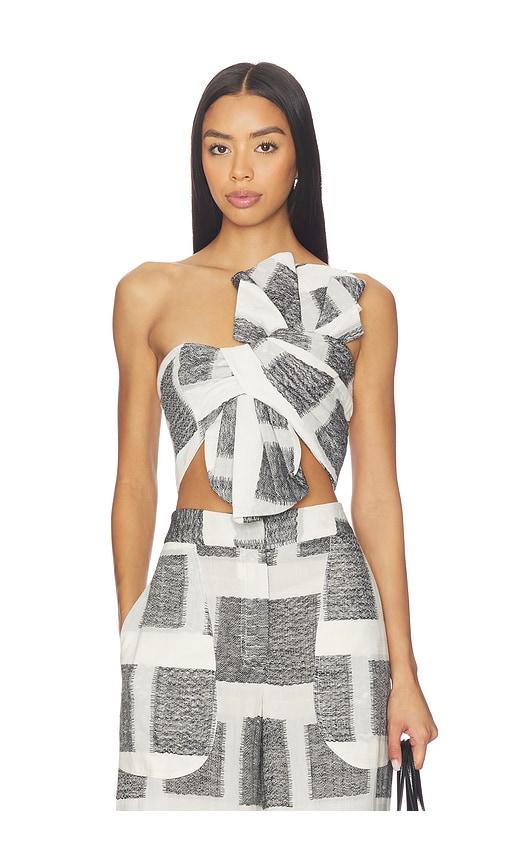 jbq oyster top in black,white. - size m (also in s, xs)