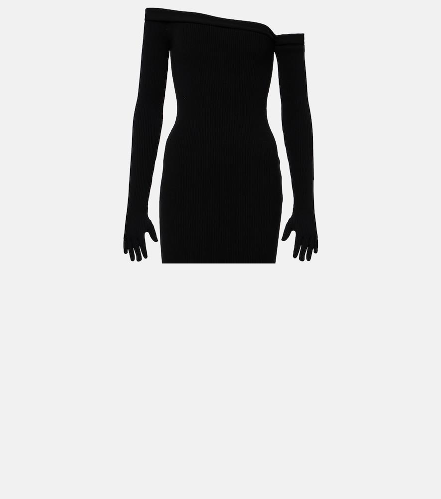 jean paul gaultier asymmetric maxi dress with gloves