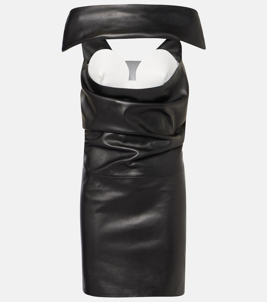 jean paul gaultier cutout draped leather cocktail dress