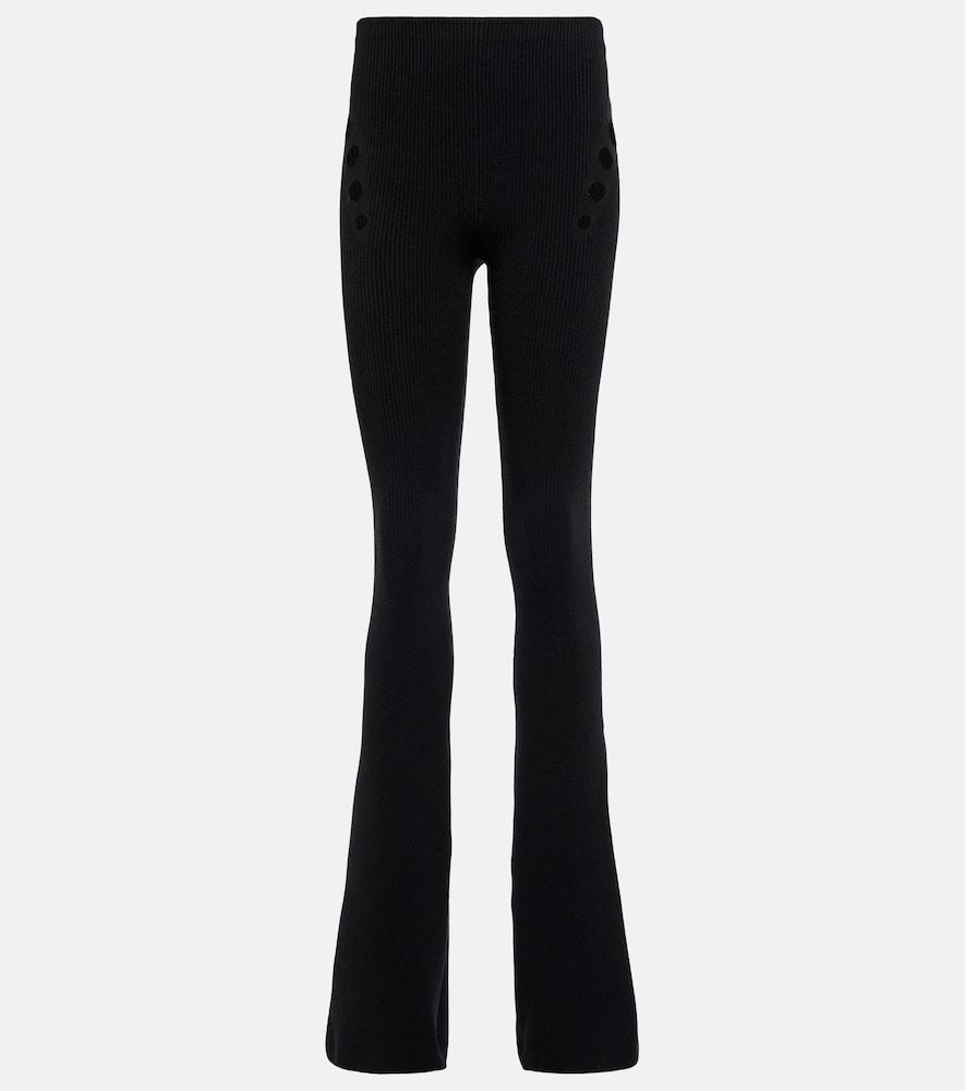 jean paul gaultier cutout high-rise flared wool pants