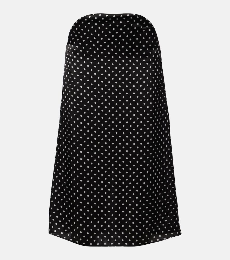 jean paul gaultier cutout polka-dot silk midi skirt