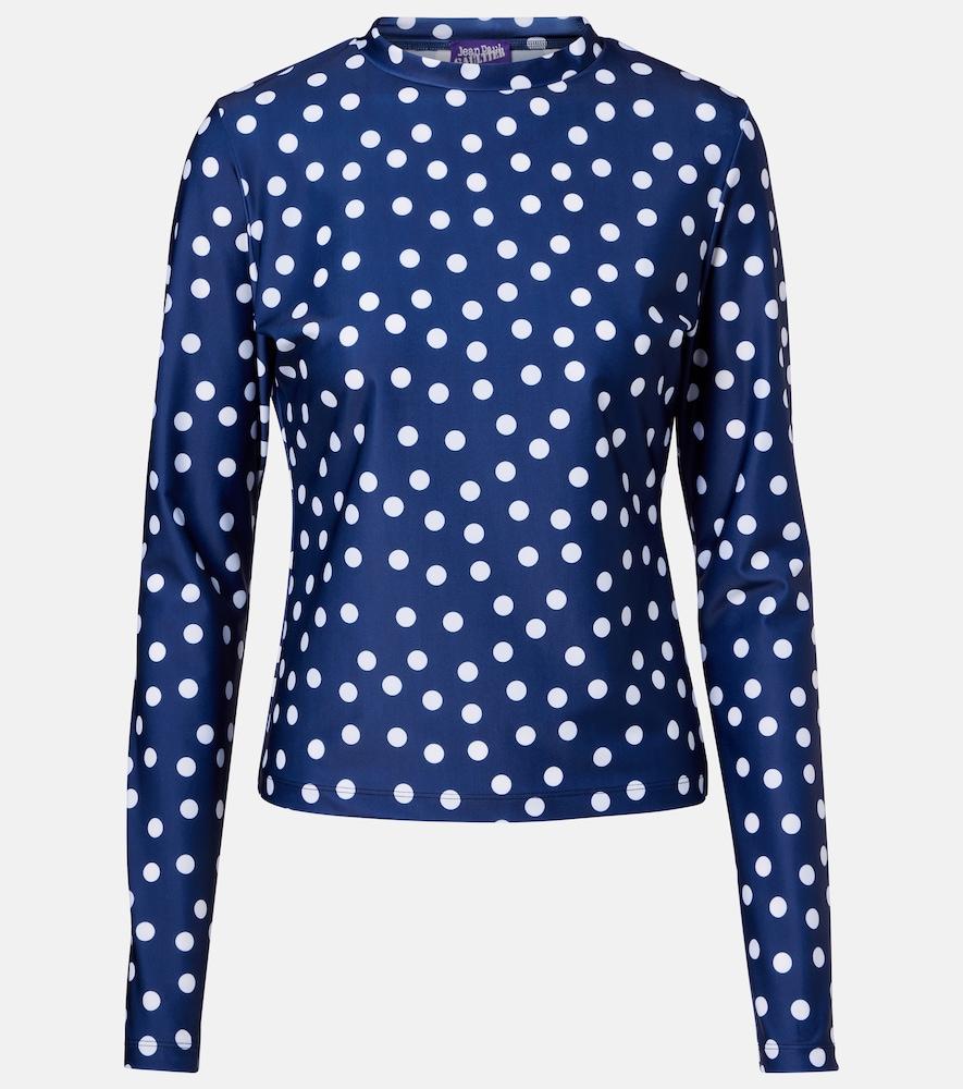 jean paul gaultier polka-dot jersey top