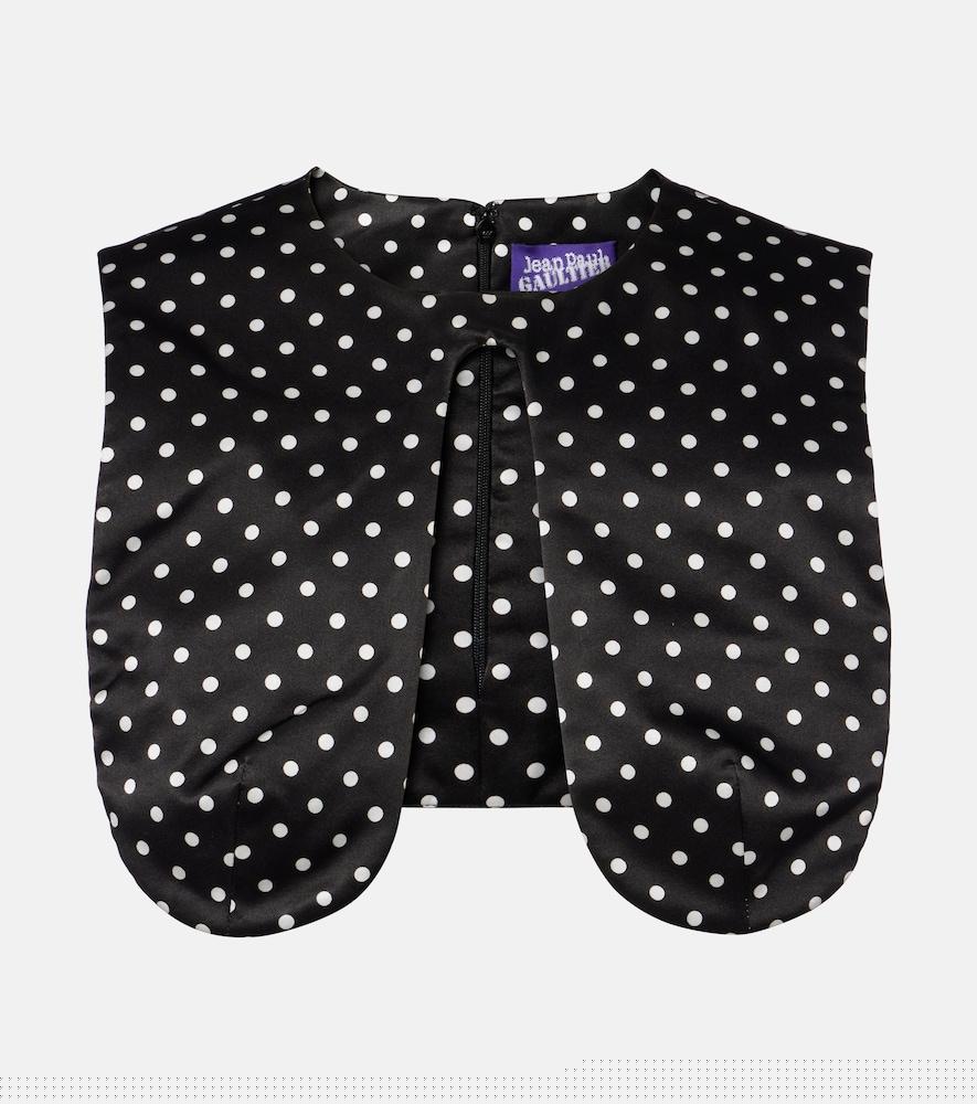 jean paul gaultier polka-dot silk crop top