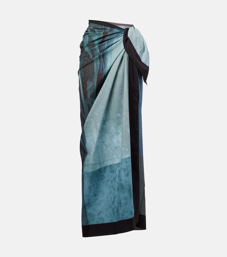 jean paul gaultier printed cotton beach cover-up