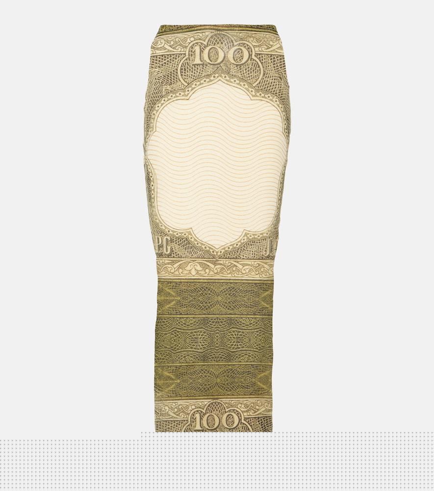 jean paul gaultier printed maxi skirt