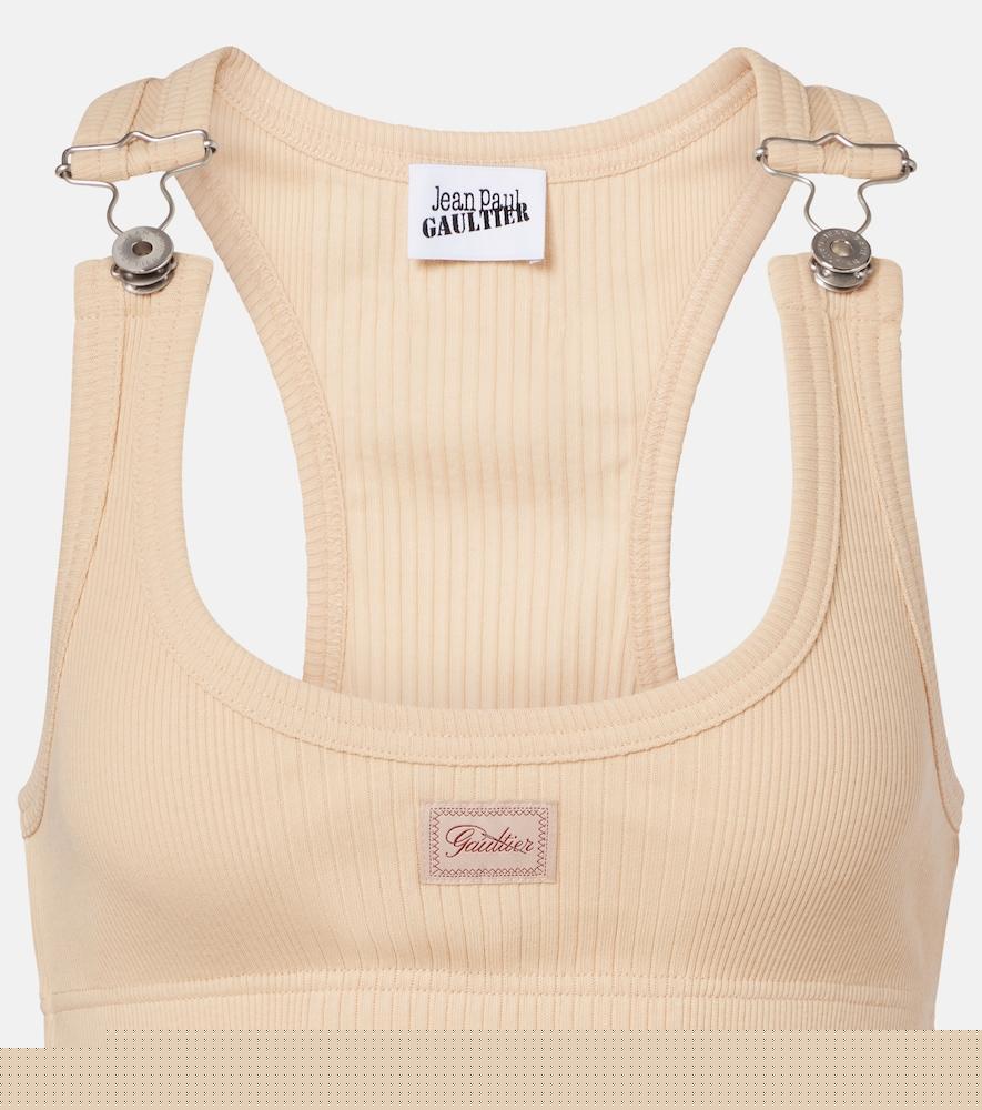jean paul gaultier ribbed-knit cotton bra top