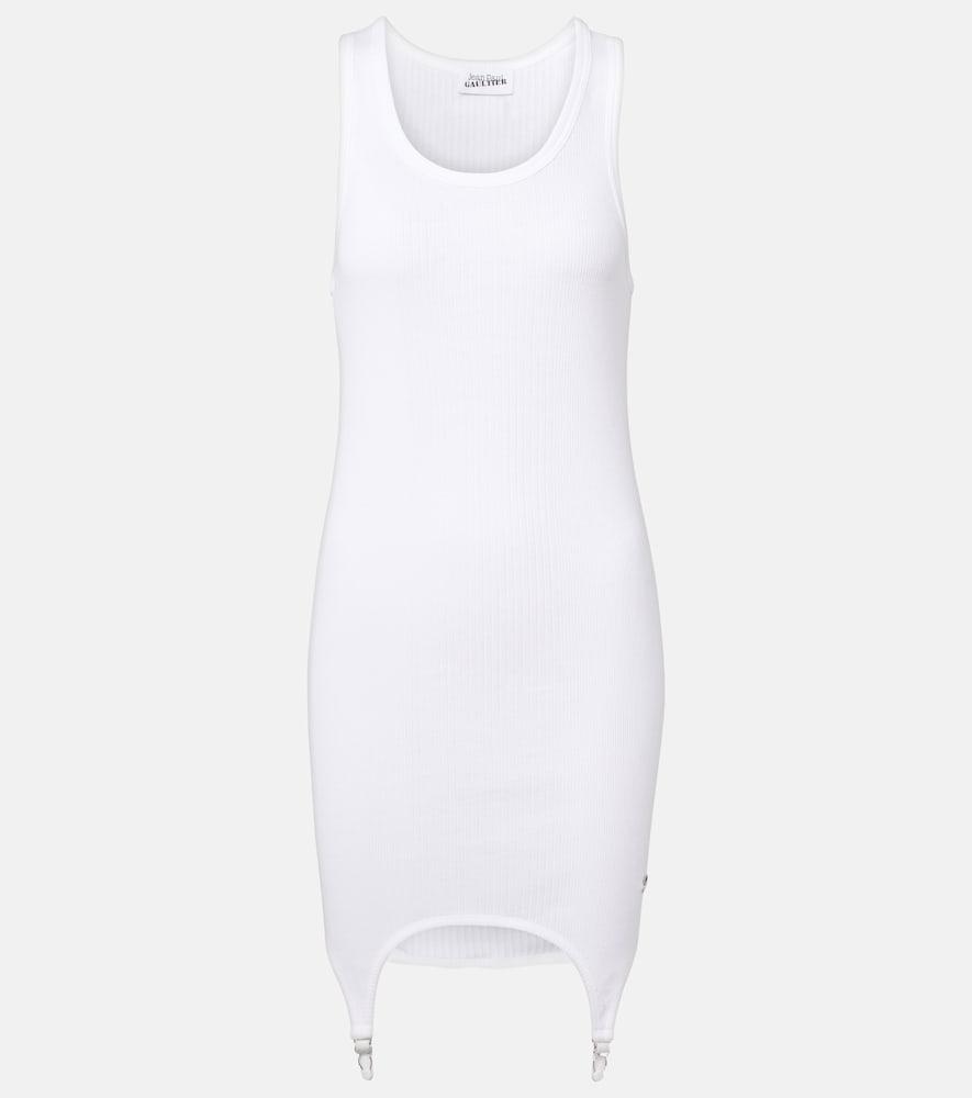 jean paul gaultier ribbed-knit cotton jersey minidress