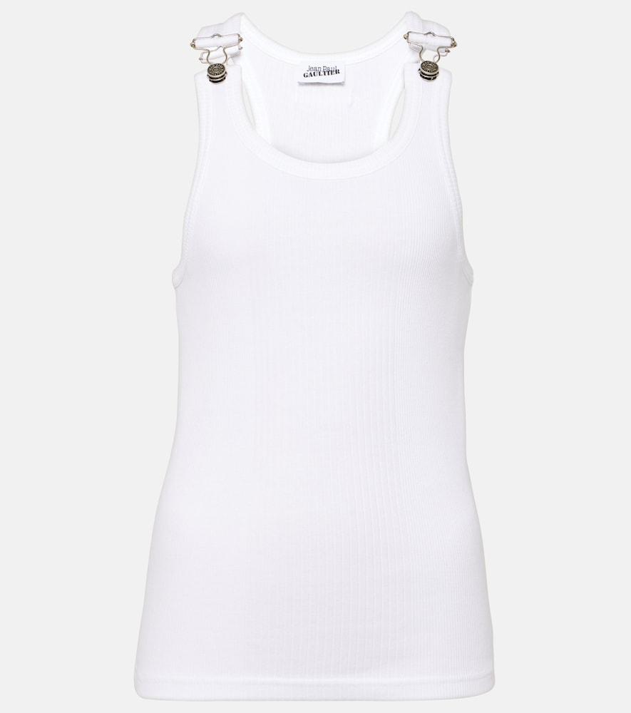 jean paul gaultier ribbed-knit cotton jersey tank top