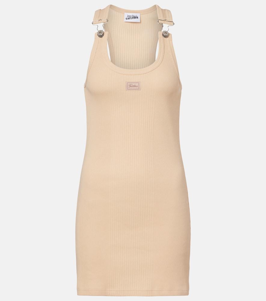 jean paul gaultier ribbed-knit cotton minidress