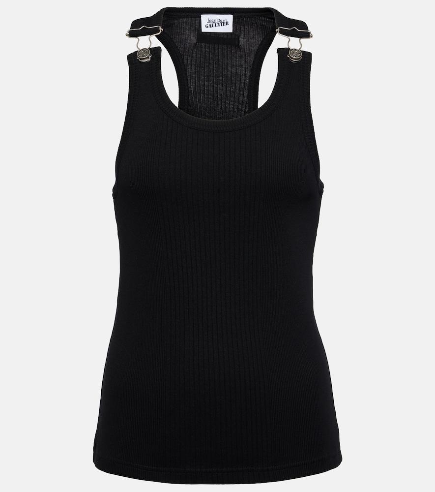 jean paul gaultier ribbed-knit cotton tank top